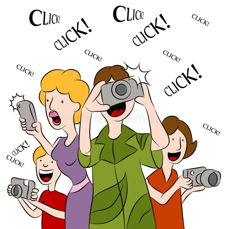 Mensen die Beelden nemen vector illustratie Mensen die Beelden nemen vector illustratie