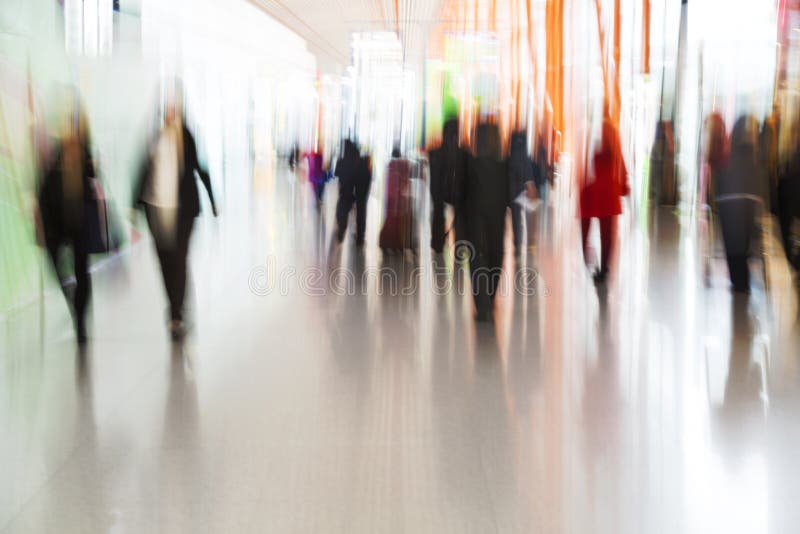 People Walking, people Rushing at Airport in Motion Blur. People Walking, people Rushing at Airport in Motion Blur