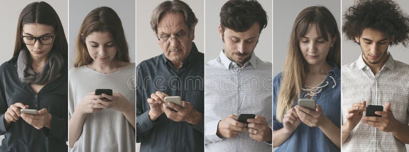 Mensen die de mobiele telefoon met behulp van royalty-vrije stock foto's Mensen die de mobiele telefoon met behulp van royalty-vrije stock foto's