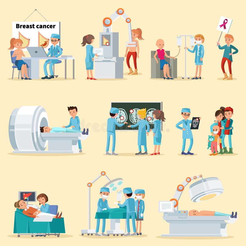 Mensen en de Inzameling van de Kankerziekte stock illustratie Mensen en de Inzameling van de Kankerziekte stock illustratie
