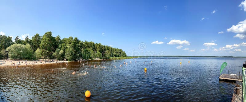 Continu Hond ophouden Mensen Zwemmen Op Een Hete Zomerdag in Het Mooie Kisezers - Meer  Redactionele Afbeelding - Image of heet, riga: 224972005