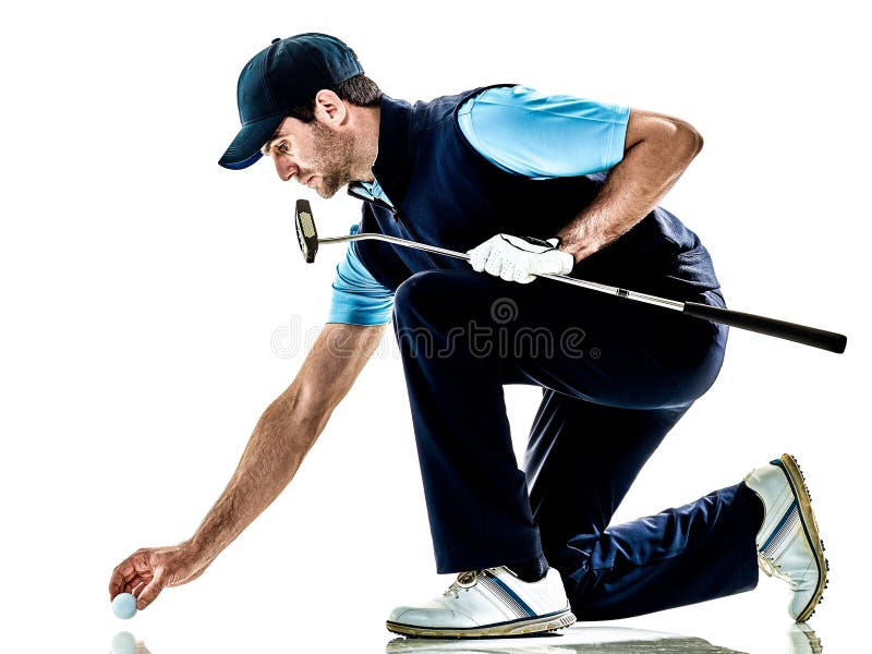 Mensengolfspeler golfing geïsoleerd met achtergrond stock foto Mensengolfspeler golfing geïsoleerd met achtergrond stock foto