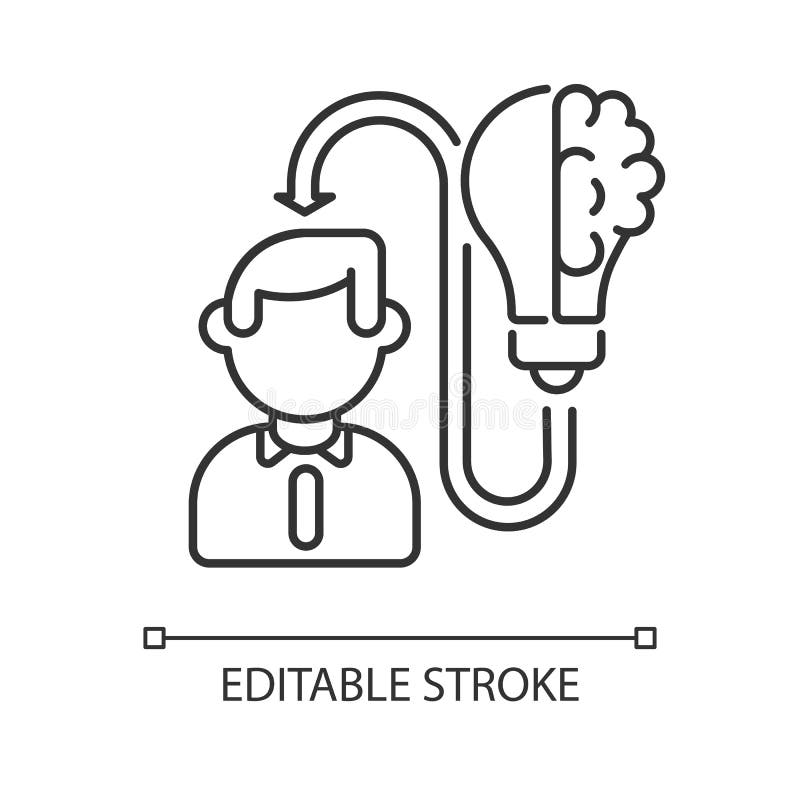 Mental ability linear icons royalty free illustration