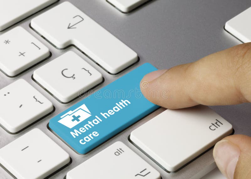 Mental health care - Inscription on Blue Keyboard Key