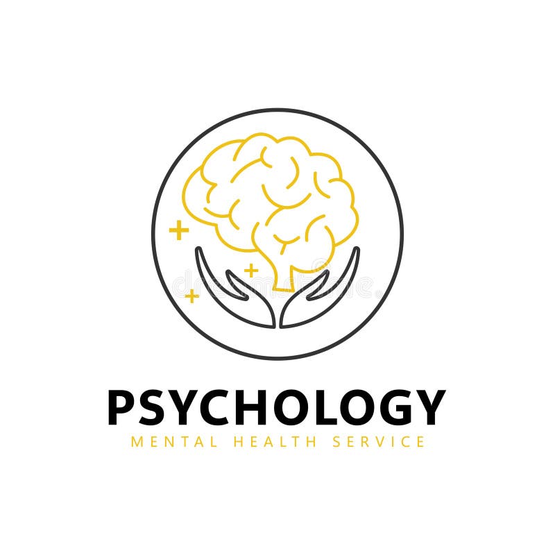 Mental health. Mind therapy psychology logo design. stock illustration