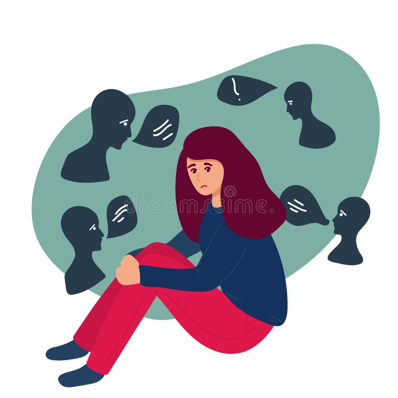 Negative Thoughts Woman Stock Illustrations – 641 Negative