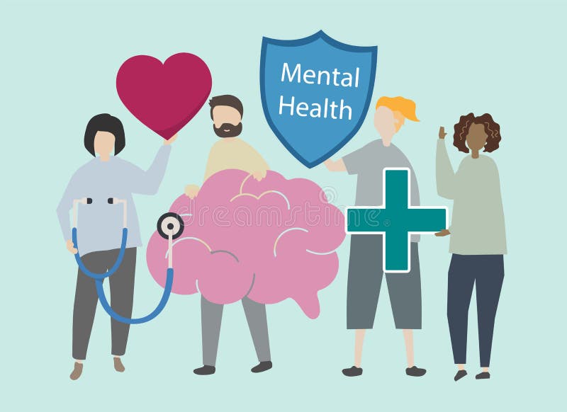 Mental hälsa- och oordningillustration royaltyfri illustrationer