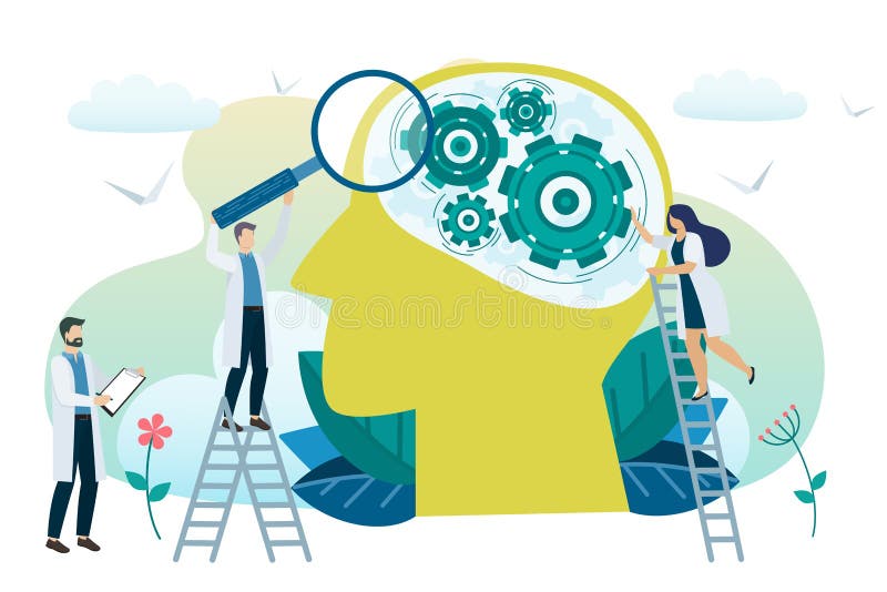 Mental hälsabegrepp stock illustrationer