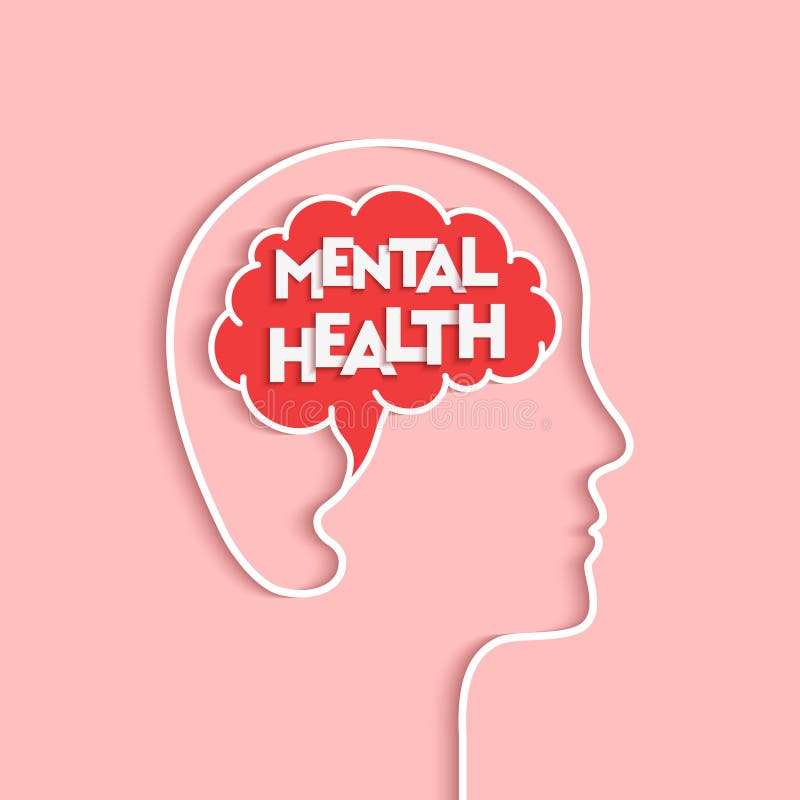 Mentalhälsobegreppet stock illustrationer
