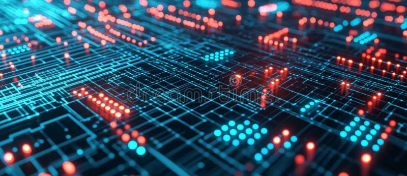 Mente ai y digital. amplio concepto de datos digitales de tecnología avanzada. redes neuronales, bloqueo y computación en nube ilustración del vector