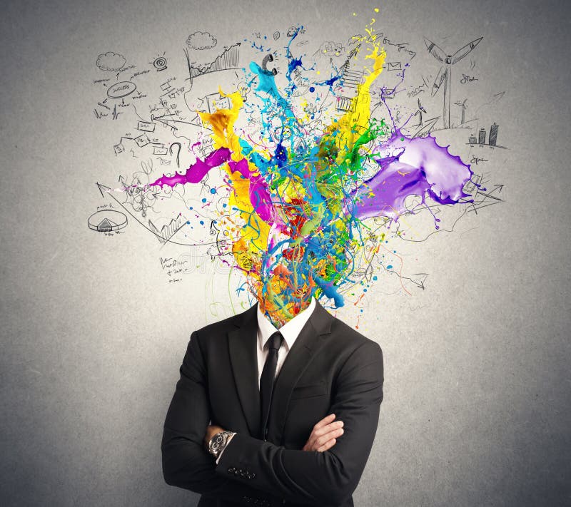 Concept of creative mind with colorful effect. Concept of creative mind with colorful effect