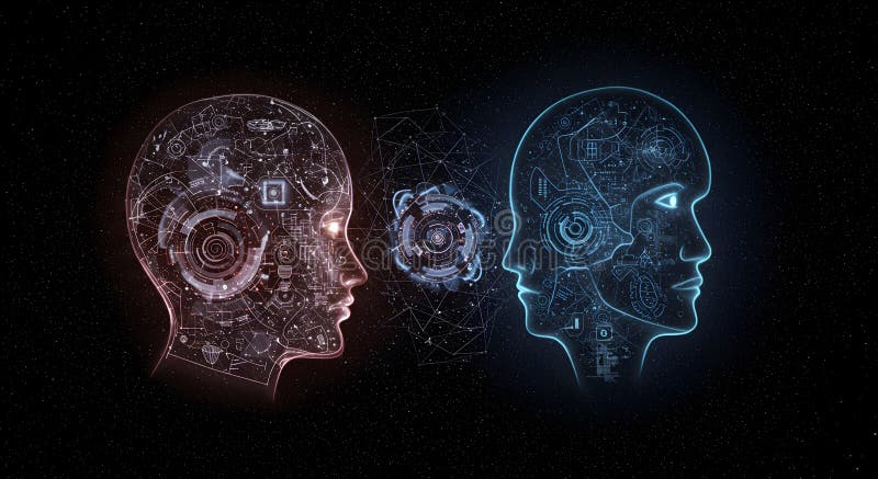 Mentes artificiales : Una representación de la conciencia digital y la inteligencia de las máquinas libre illustration