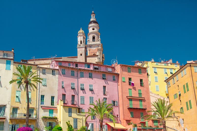 The Bay and the Old Town of Menton on the French Riviera Stock Photo Image of europe