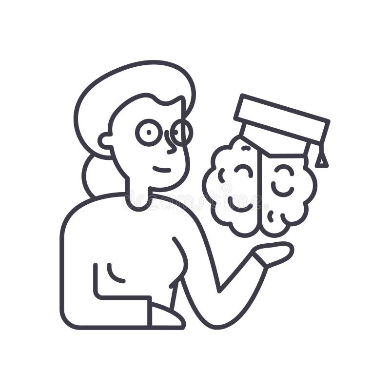 Mentoring icon, linear isolated illustration, thin line vector, web design sign, outline concept symbol with editable vector illustration