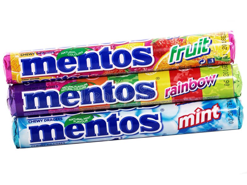 Mentos fruits, dragée mentos fruit, pastille mentos, tube mentos fruit