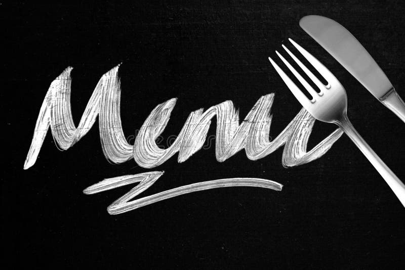 Menu sign with a fork and knife