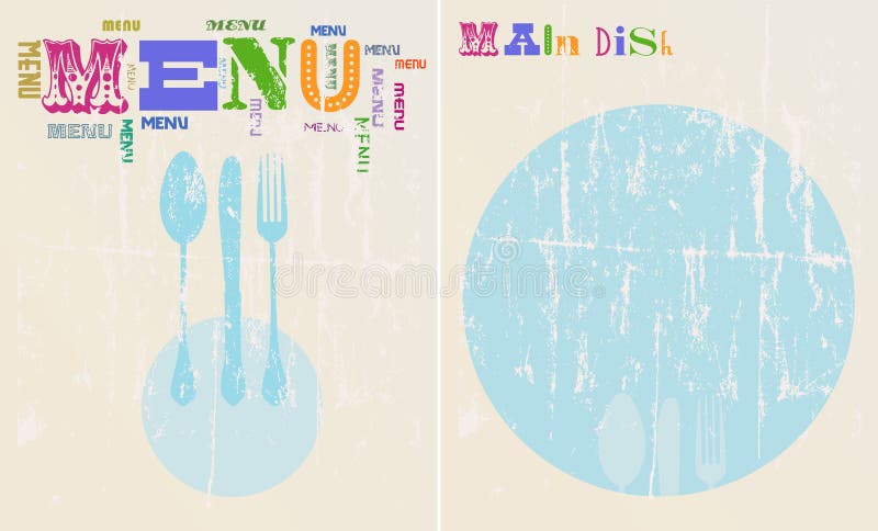 Menu card design stock vector. Illustration of meal, knife - 29518134