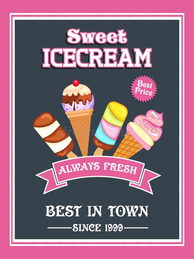 Блокнот Sweet Ice Cream. Ice Cream menu. Слово мороженое плакат. Ice Cream poster Design. Town since