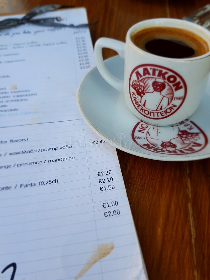 Menu of a Cyprus Restaurant. Editorial Photography Image of