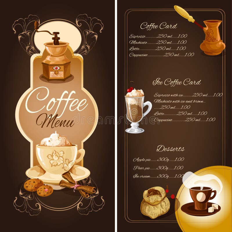 Menu del caffè del caffè illustrazione di stock Menu del caffè del caffè illustrazione di stock