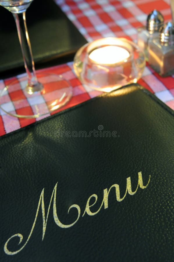 View of a restaurant menu on the table. View of a restaurant menu on the table