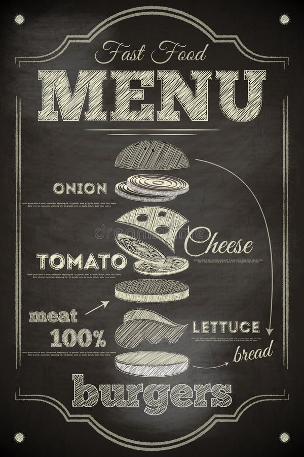 Menu dell'hamburger illustrazione vettoriale Menu dell'hamburger illustrazione vettoriale