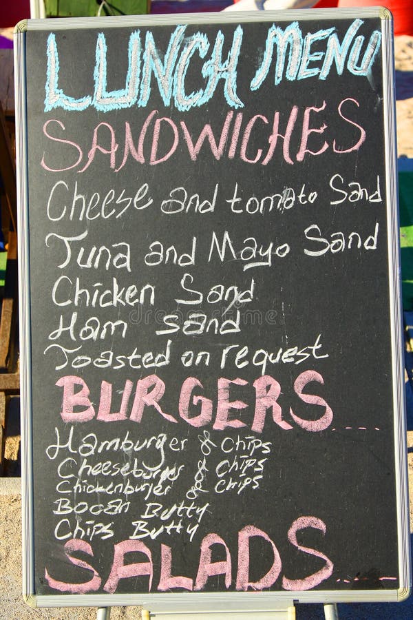 Quadro de Menu de Almoço fotografia de stock royalty free