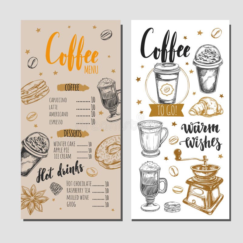 Menu 4 do restaurante do café e da padaria ilustração stock Menu 4 do restaurante do café e da padaria ilustração stock