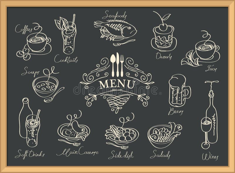 Menu Para O Restaurante Com Tabela De Preços E Toque Ilustração do Vetor - Ilustração de fundo, forquilha: 88640242