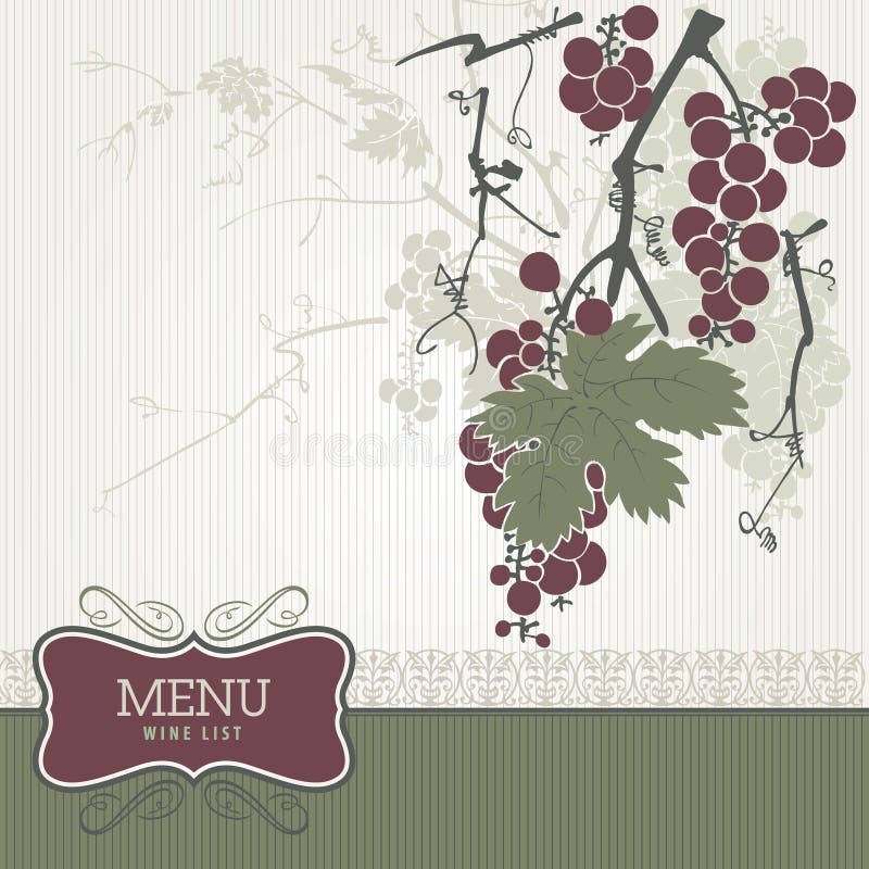 Menu vintage - carta de vinhos ilustração stock