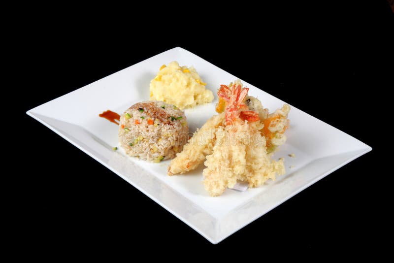 Menu of Fried Fish with Rice and Mashed Potatoes Stock Image Image of avocado, lunch 58761739