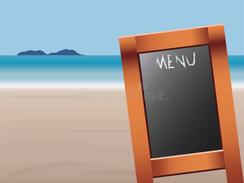 Menu na praia ilustração royalty free Menu na praia ilustração royalty free