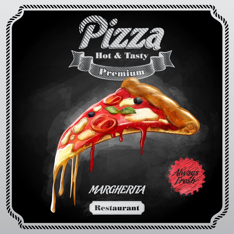 Download Menu pizzy margherita ilustracja wektor. Ilustracja złożonej z włoch - 53786157