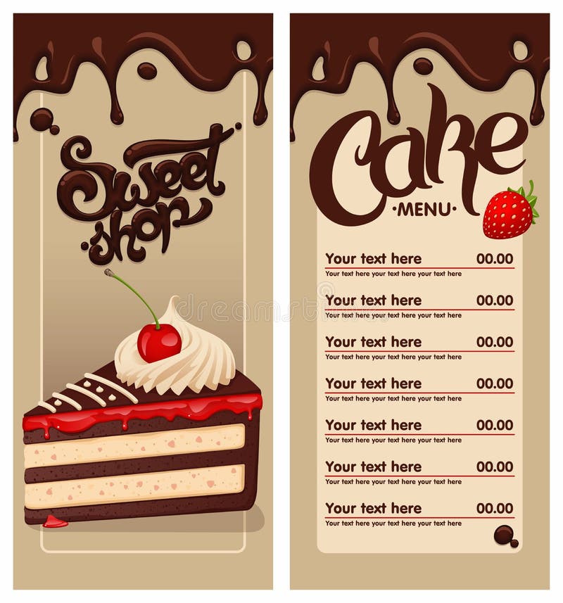 Sweet shop menu stock vector. Illustration of emblem - 100970662