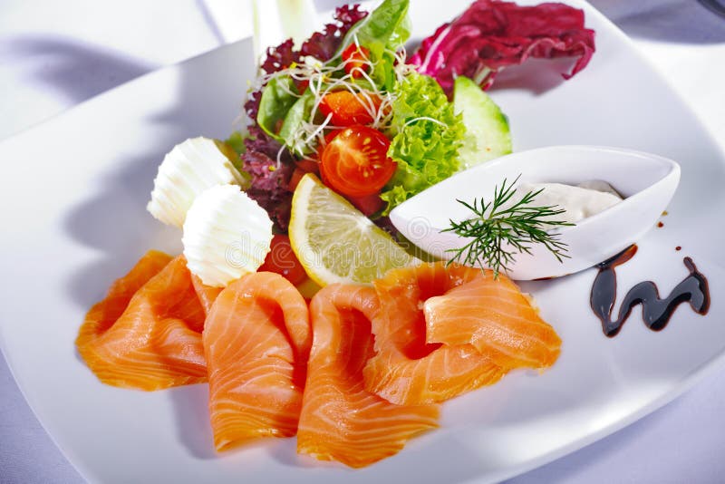 Menu de salmão fotografia de stock royalty free