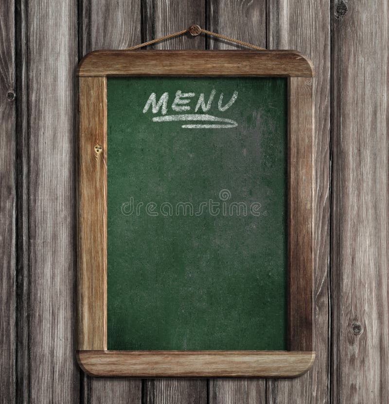 Menu starzejący się zielony blackboard zdjęcia stock Menu starzejący się zielony blackboard zdjęcia stock
