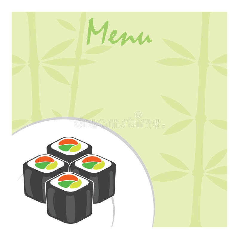 Menu for sushi and rolls