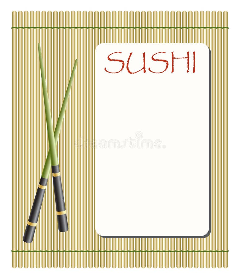 Menu for sushi and rolls