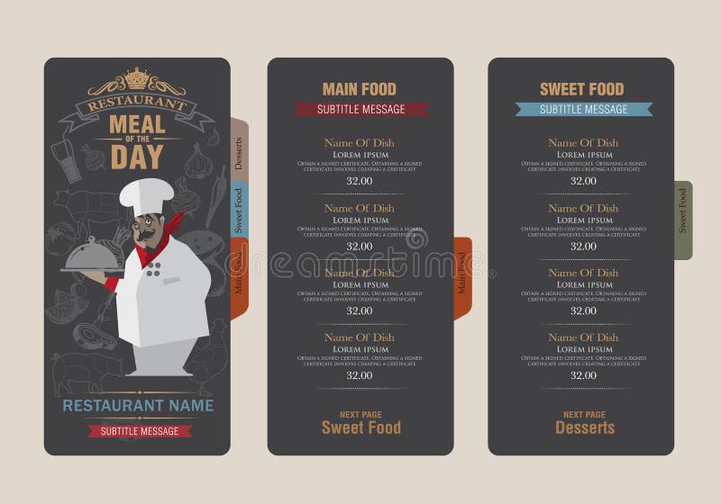 Menu template.