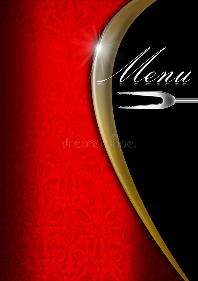 Menu Template - Red Gold and Black Stock Illustration - Illustration of