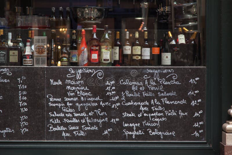 Menu w Brukselski Belgia obraz stock Menu w Brukselski Belgia obraz stock