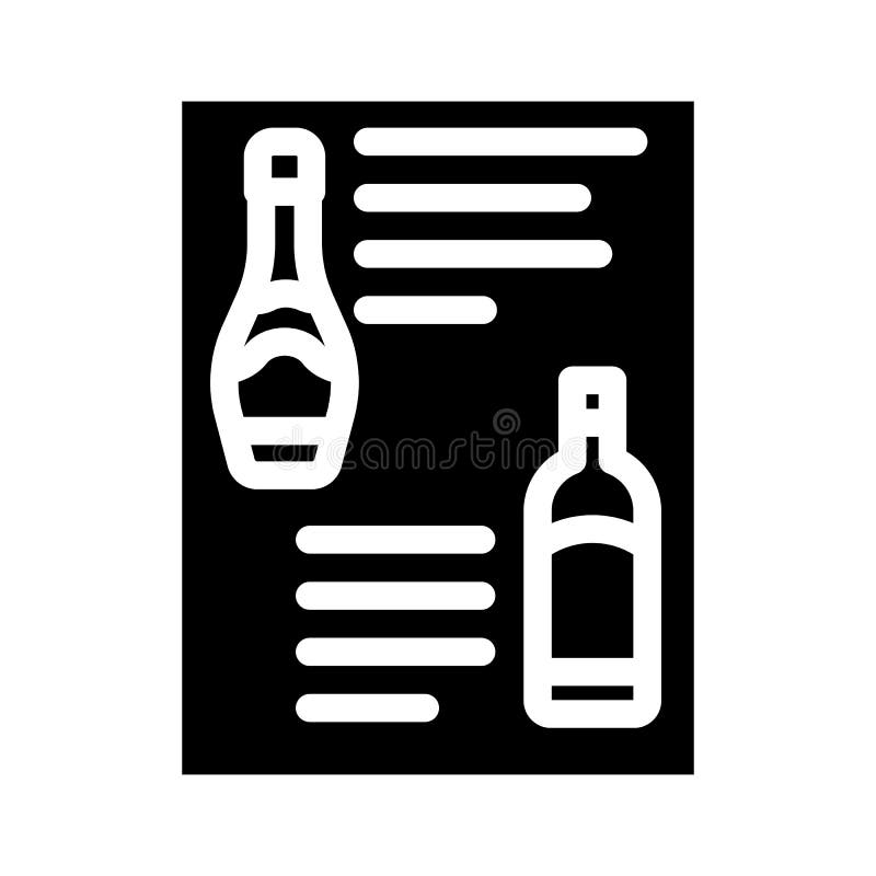 Menu wine glyph icon vector illustration royalty free illustration