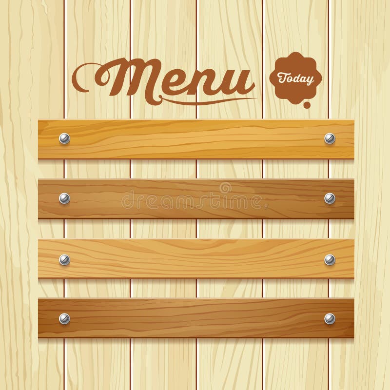 Menu Wood Board Design Background Stock Vector - Illustration of ...