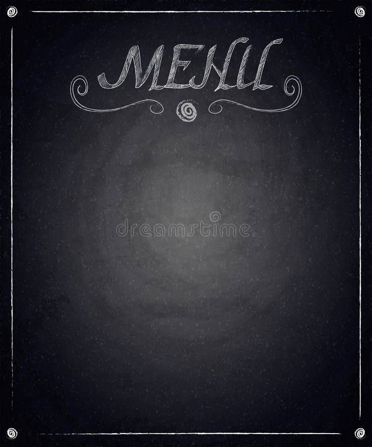 Menú del restaurante en fondo negro de la pizarra libre illustration Menú del restaurante en fondo negro de la pizarra libre illustration