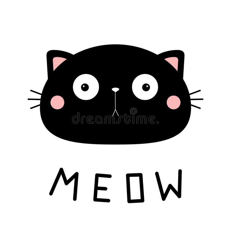 Doodle Love Cats Kitten Head Silhouette Stock Vector (Royalty Free