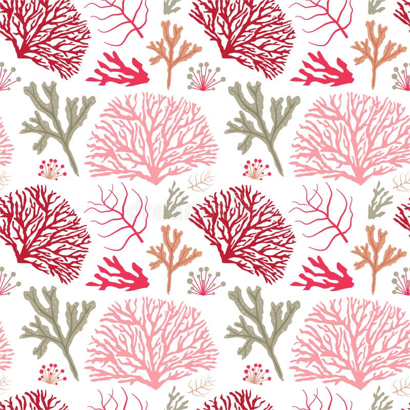 Mer colorée Coral Pattern illustration libre de droits
