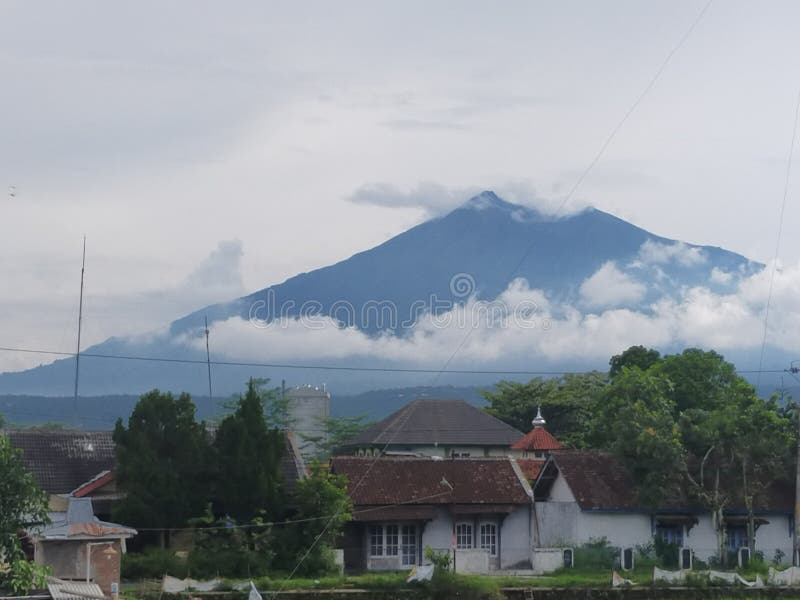 Merbabu Mountain Shoot Angle from Corner Side of Salatiga City Stock ...