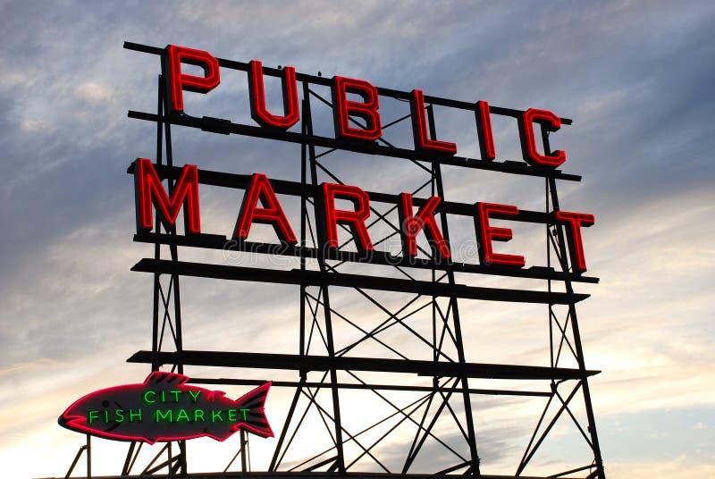 Mercado de peixes de Seattle fotografia de stock Mercado de peixes de Seattle fotografia de stock