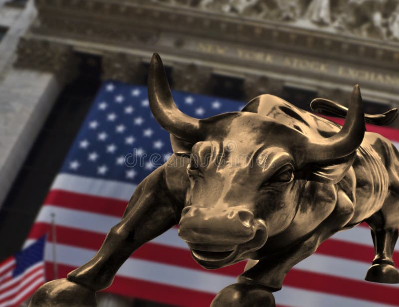 Conceptual bull market and New York stock exchange. Conceptual bull market and New York stock exchange