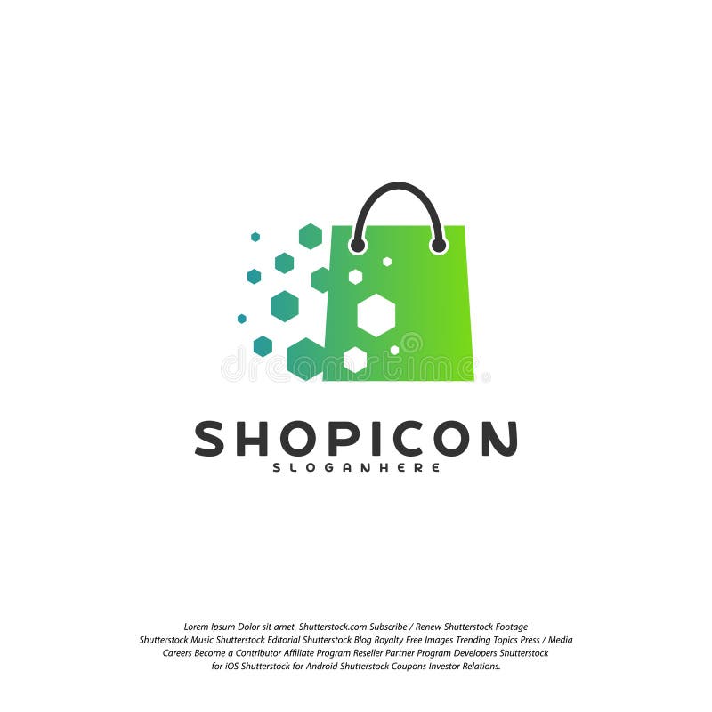 Mercado em linha Logo Template Design Vetora da loja da loja, loja Logo Design Element do pixel ilustração royalty free Mercado em linha Logo Template Design Vetora da loja da loja, loja Logo Design Element do pixel ilustração royalty free